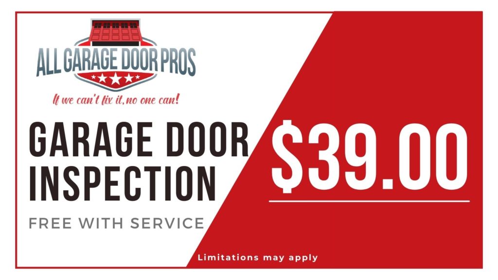 Las Vegas Garage door inspection free with service. a $39 value