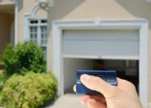 person using garage door opener