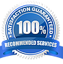 round blue 100% guarantee logo