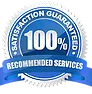 round blue 100% guarantee logo